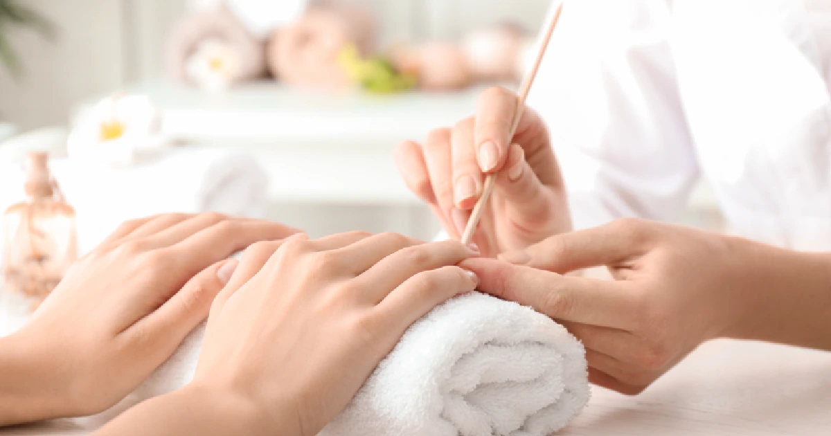 Young woman getting a beautiful Spa Manicure in Union, KY